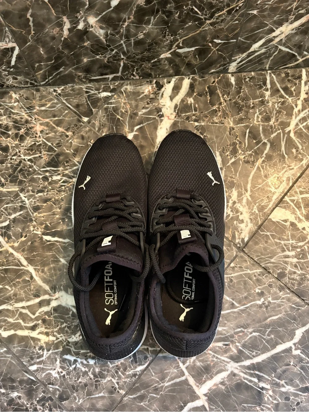 Puma Men's Black and White Running Sneakers